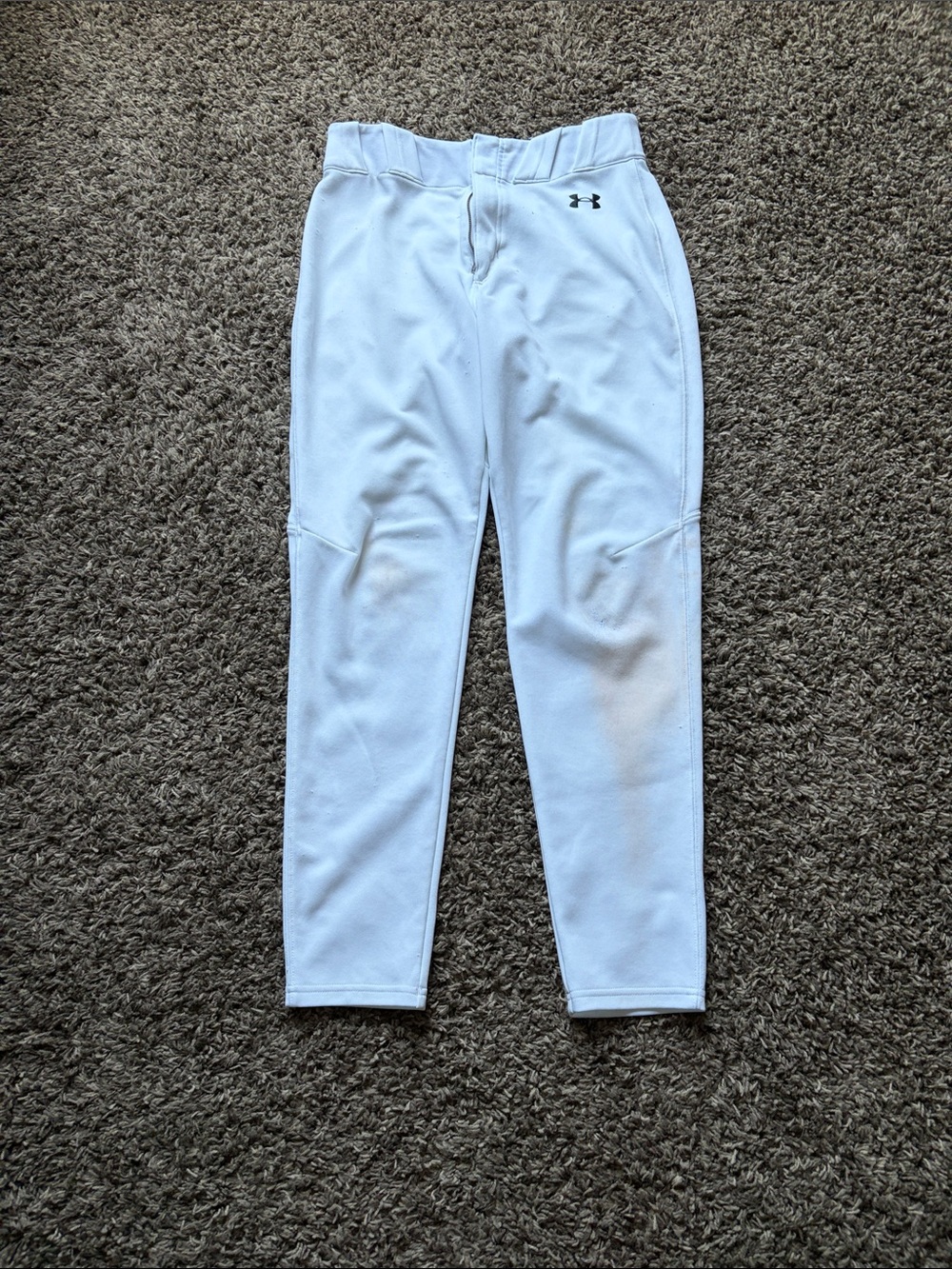 Under Armour White Performance Baseball Pants with Logo